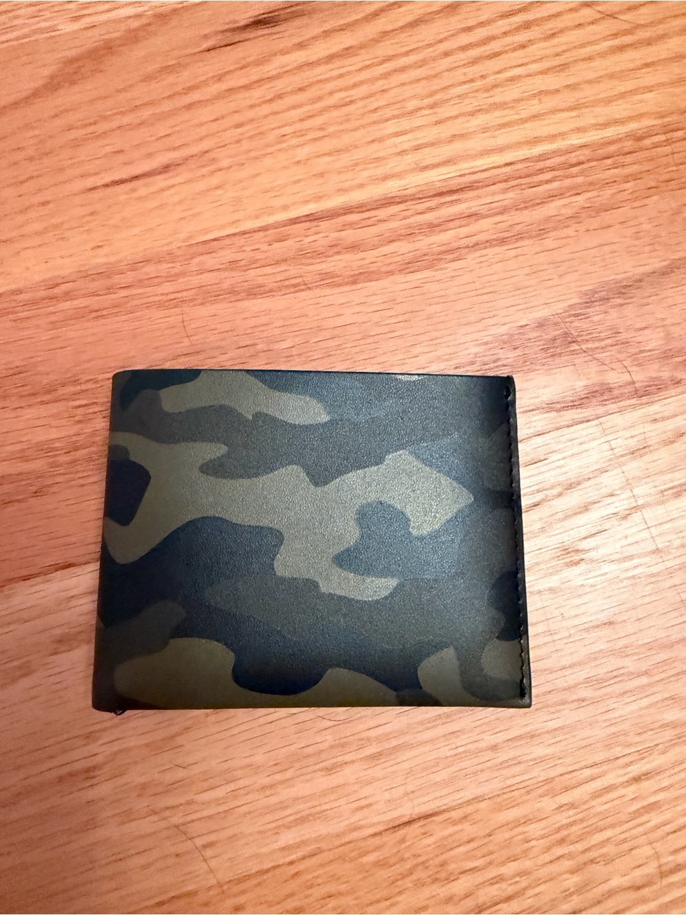 Camo real leather Slim Bi-Fold Wallet - Green